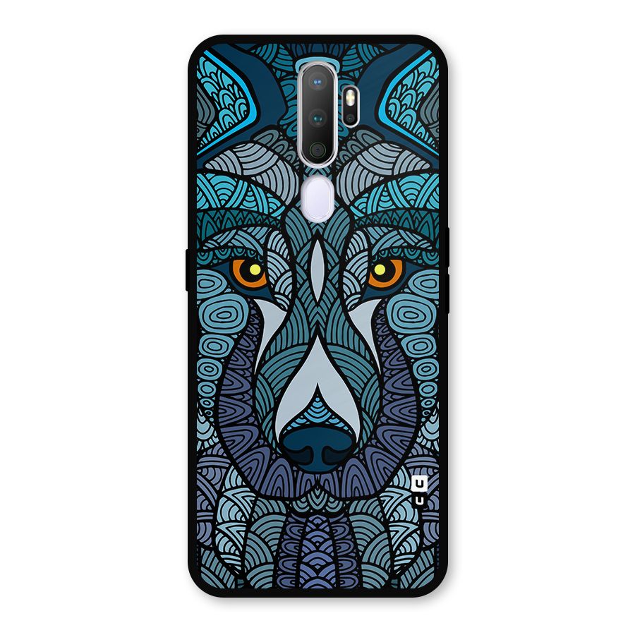 Ethnic Wolf Art Illustration Metal Back Case for Oppo A5 (2020)