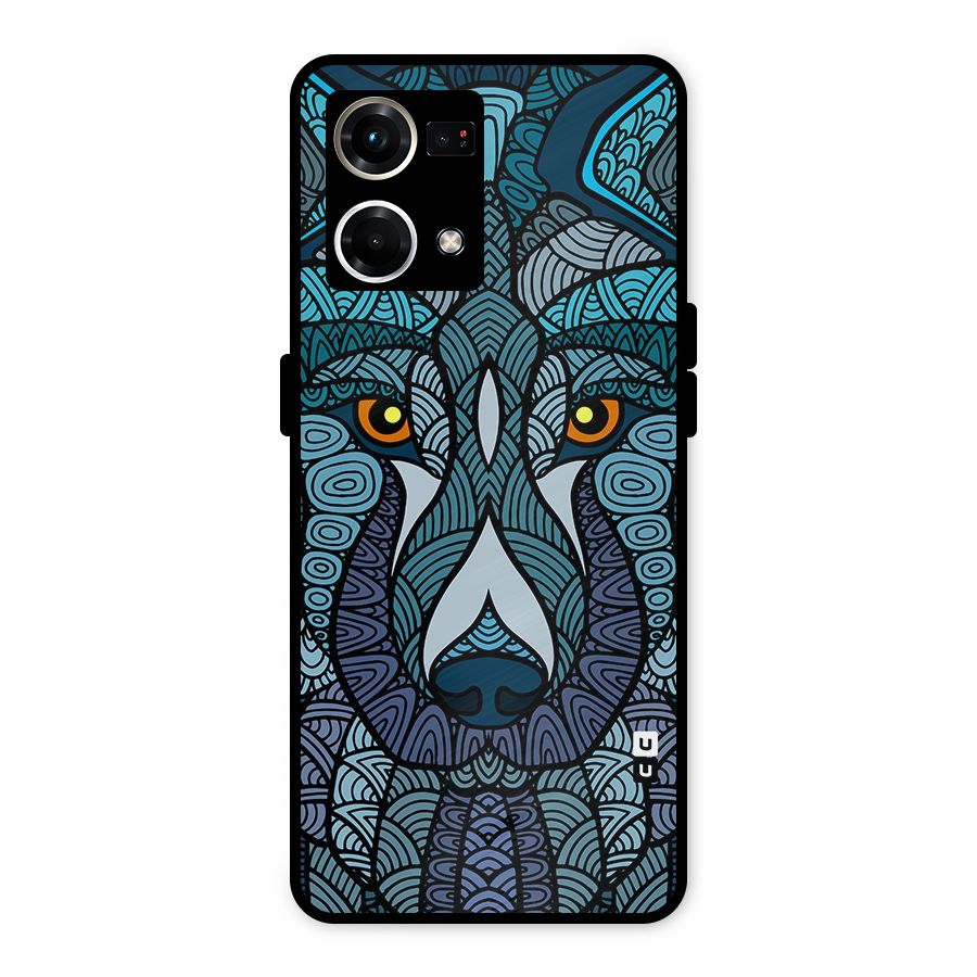 Ethnic Wolf Art Illustration Metal Back Case for Oppo F21s Pro 4G