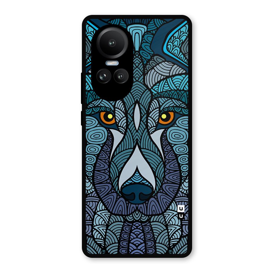 Ethnic Wolf Art Illustration Metal Back Case for Oppo Reno10