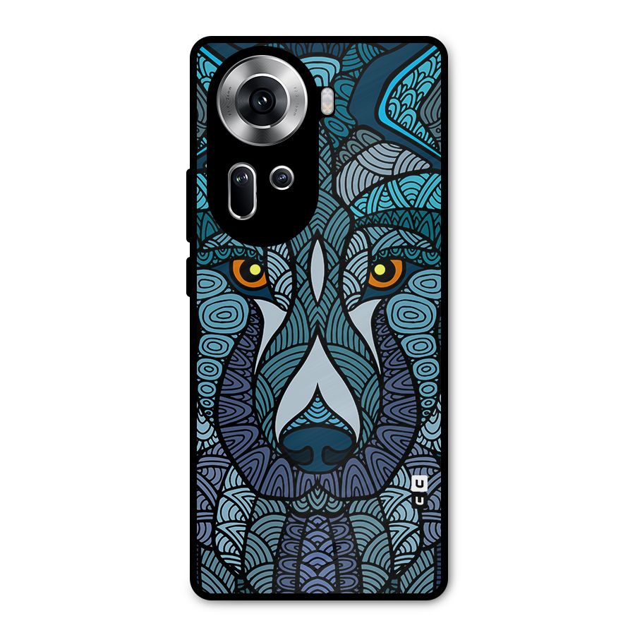 Ethnic Wolf Art Illustration Metal Back Case for Oppo Reno11 5G