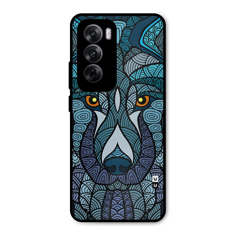 Ethnic Wolf Art Illustration Metal Back Case for Oppo Reno12