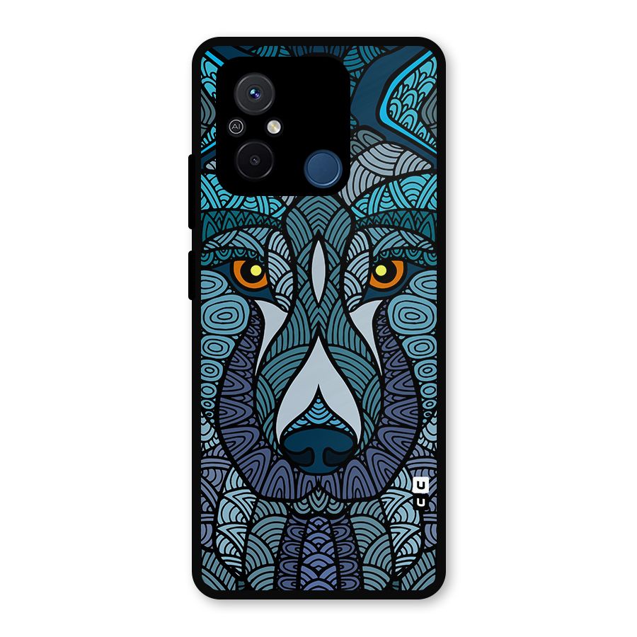 Ethnic Wolf Art Illustration Metal Back Case for Poco C55