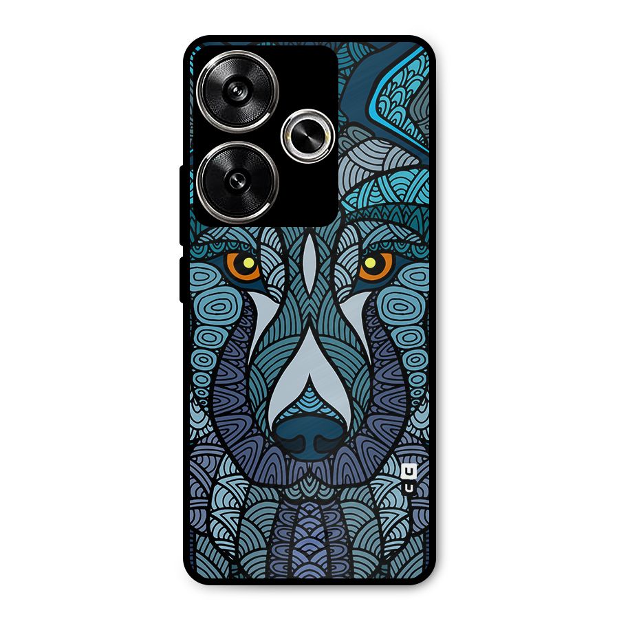 Ethnic Wolf Art Illustration Metal Back Case for Poco F6