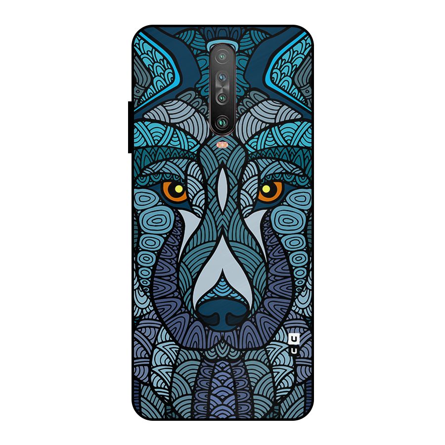 Ethnic Wolf Art Illustration Metal Back Case for Poco X2