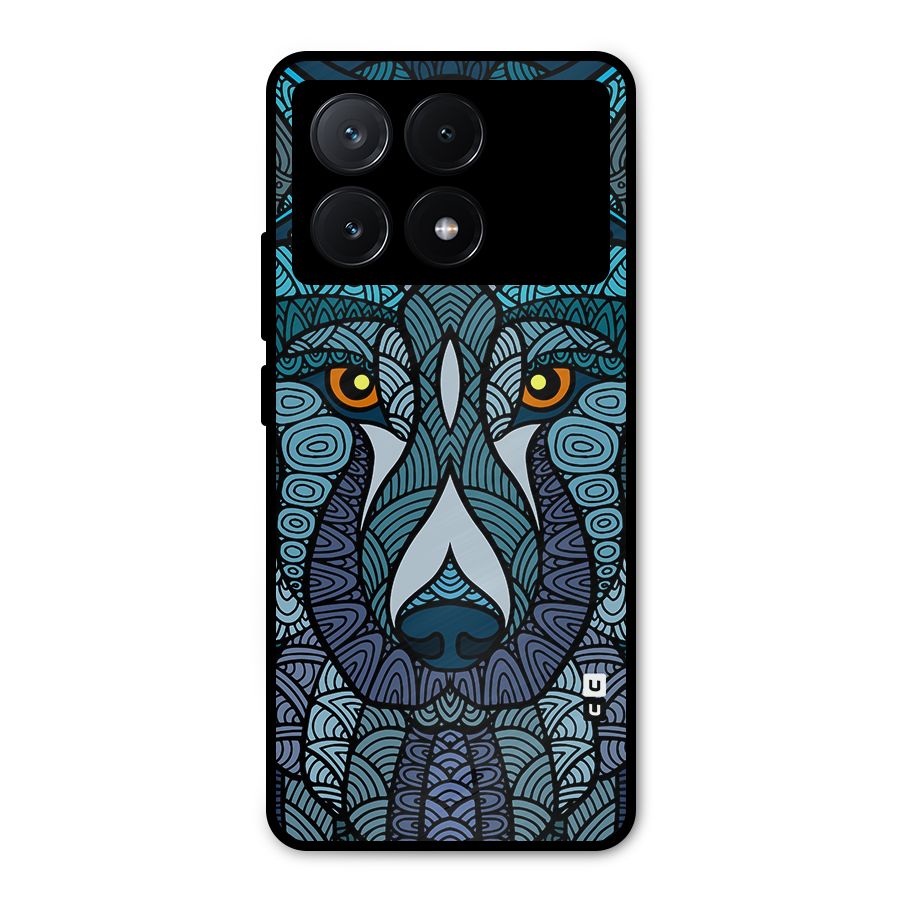 Ethnic Wolf Art Illustration Metal Back Case for Poco X6 Pro