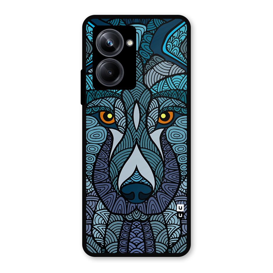 Ethnic Wolf Art Illustration Metal Back Case for Realme 10 Pro