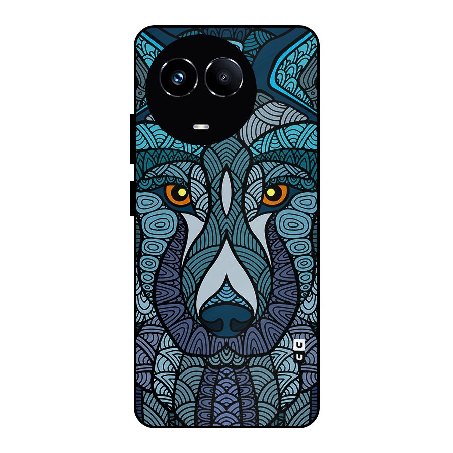 Ethnic Wolf Art Illustration Metal Back Case for Realme 11 5G