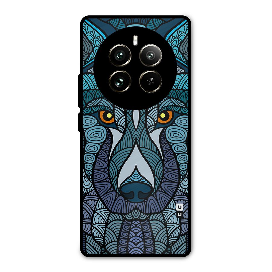 Ethnic Wolf Art Illustration Metal Back Case for Realme 12 Pro