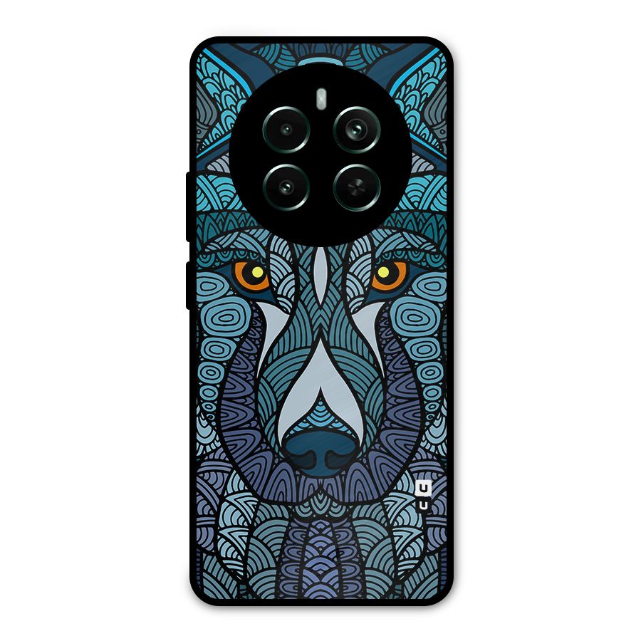 Ethnic Wolf Art Illustration Metal Back Case for Realme 12 Pro Plus