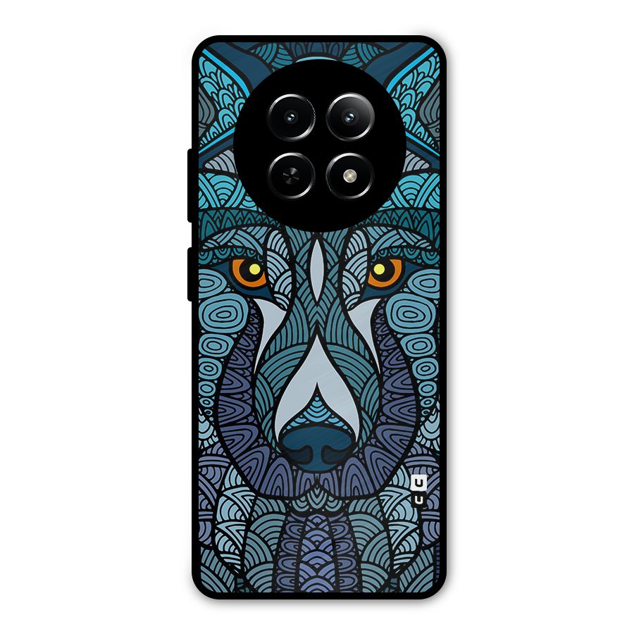 Ethnic Wolf Art Illustration Metal Back Case for Realme 12x 5G