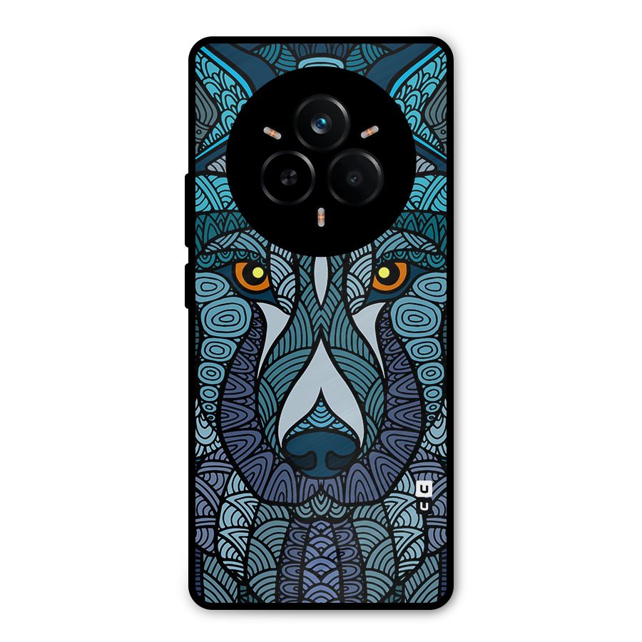 Ethnic Wolf Art Illustration Metal Back Case for Realme 14 Pro Plus