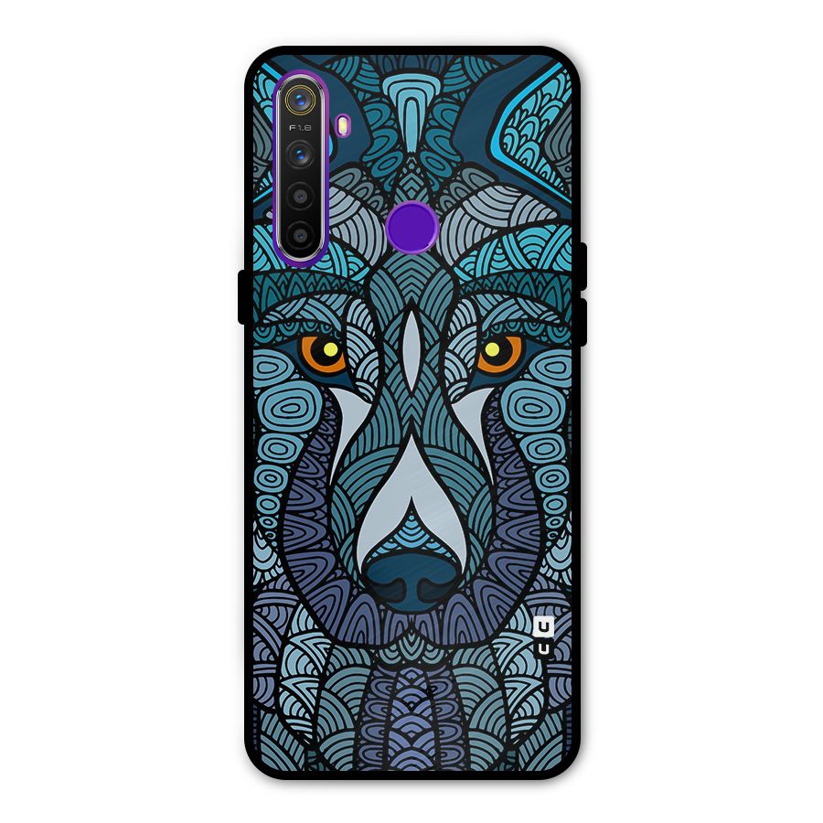 Ethnic Wolf Art Illustration Metal Back Case for Realme 5i