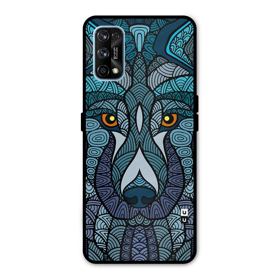 Ethnic Wolf Art Illustration Metal Back Case for Realme 7 Pro