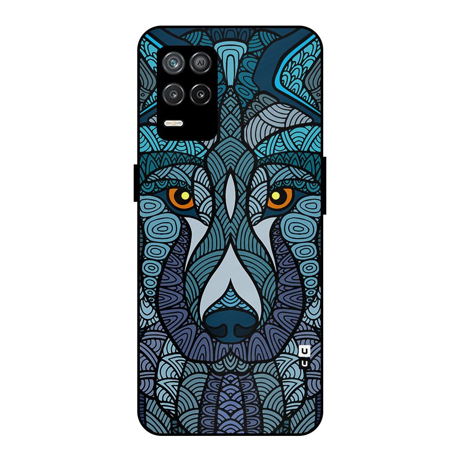 Ethnic Wolf Art Illustration Metal Back Case for Realme 9 5G