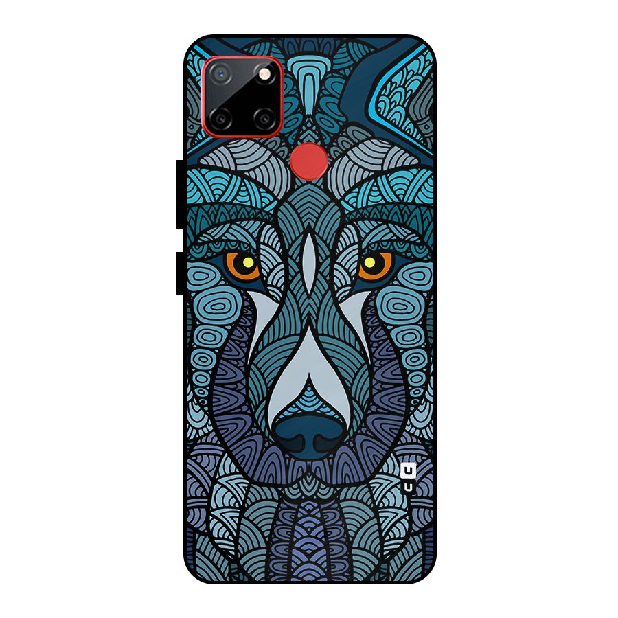 Ethnic Wolf Art Illustration Metal Back Case for Realme C12
