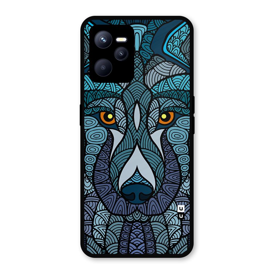 Ethnic Wolf Art Illustration Metal Back Case for Realme C35