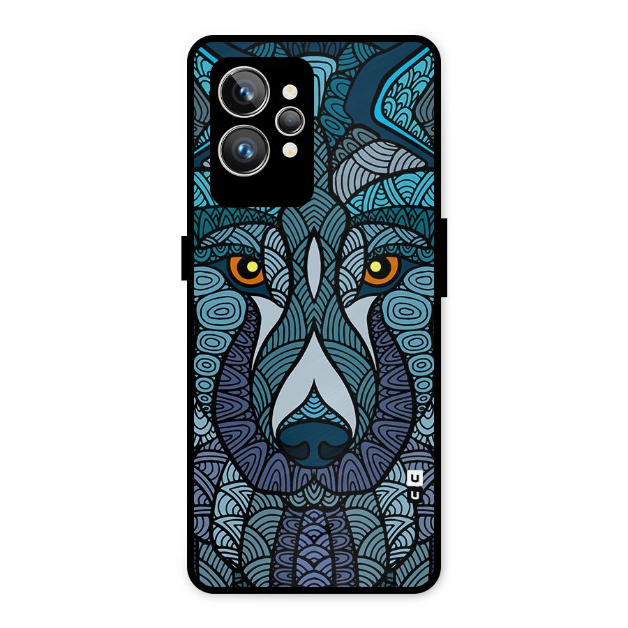 Ethnic Wolf Art Illustration Metal Back Case for Realme GT2 Pro