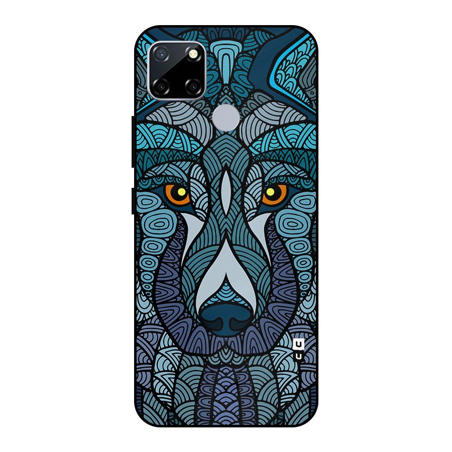 Ethnic Wolf Art Illustration Metal Back Case for Realme Narzo 20