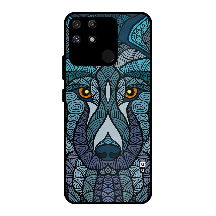 Ethnic Wolf Art Illustration Metal Back Case for Realme Narzo 50A