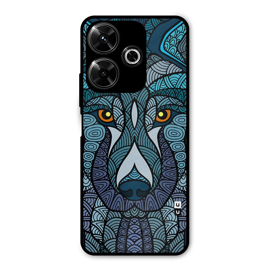 Ethnic Wolf Art Illustration Metal Back Case for Redmi 13 5G