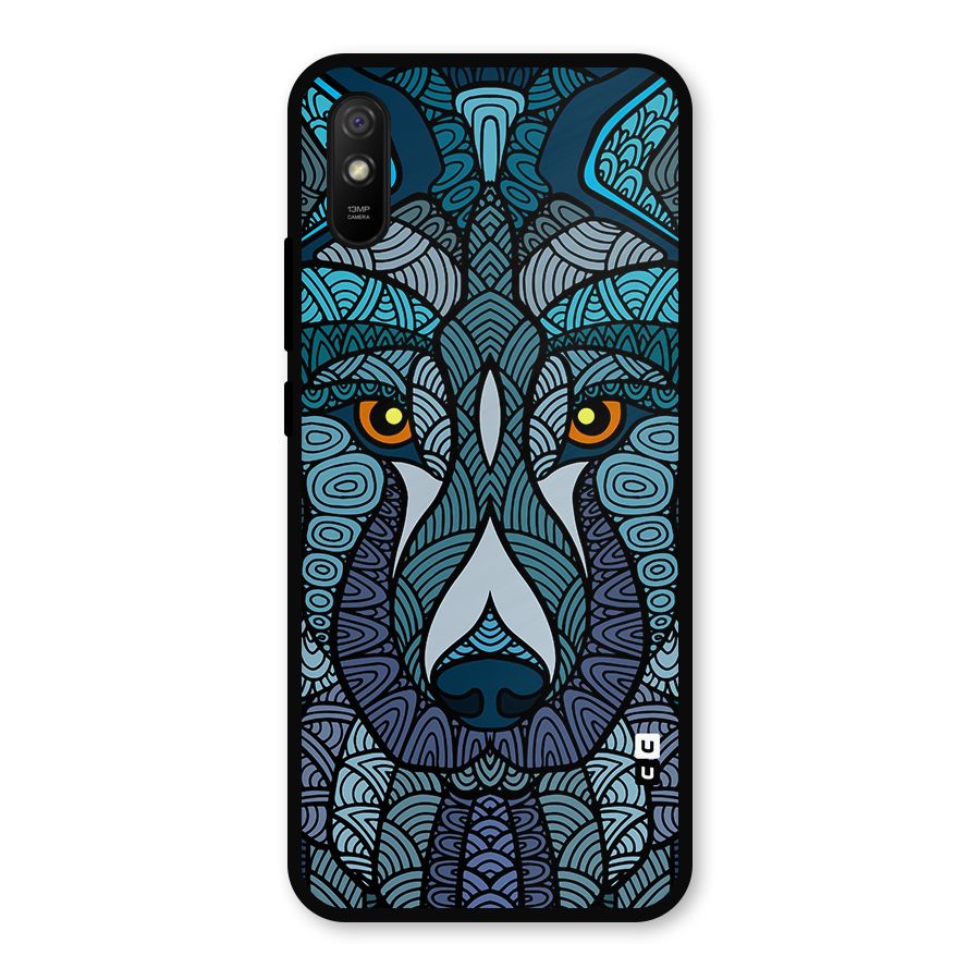 Ethnic Wolf Art Illustration Metal Back Case for Redmi 9a