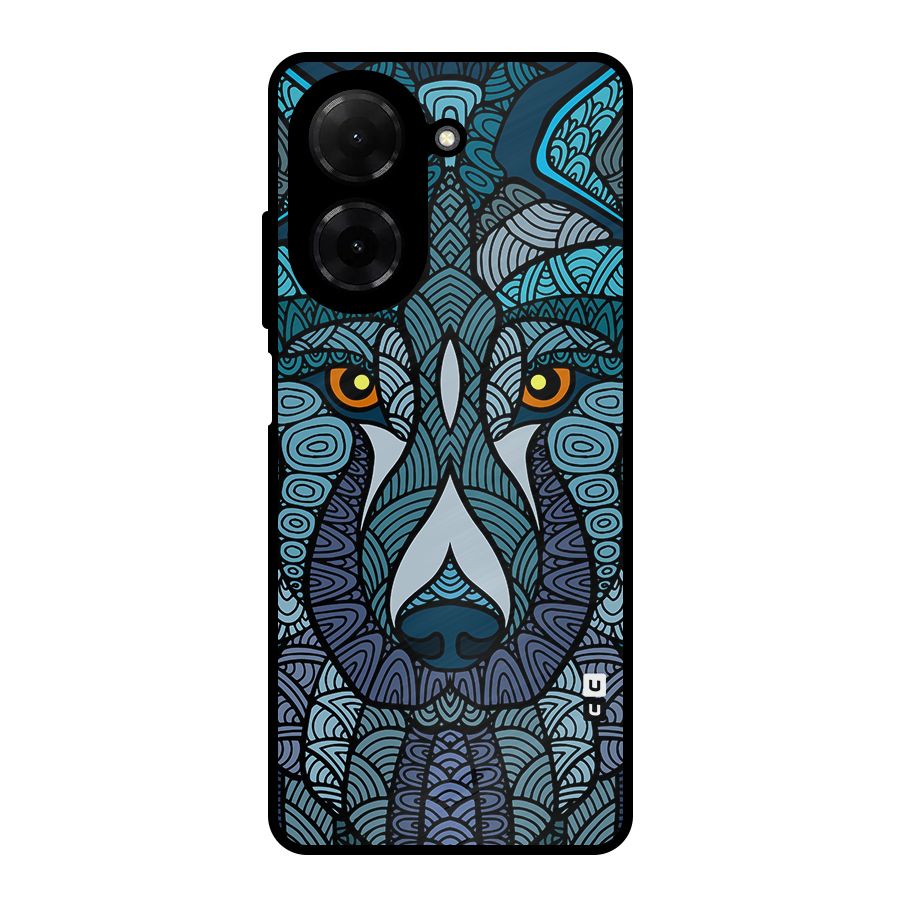 Ethnic Wolf Art Illustration Metal Back Case for Redmi A5 4G