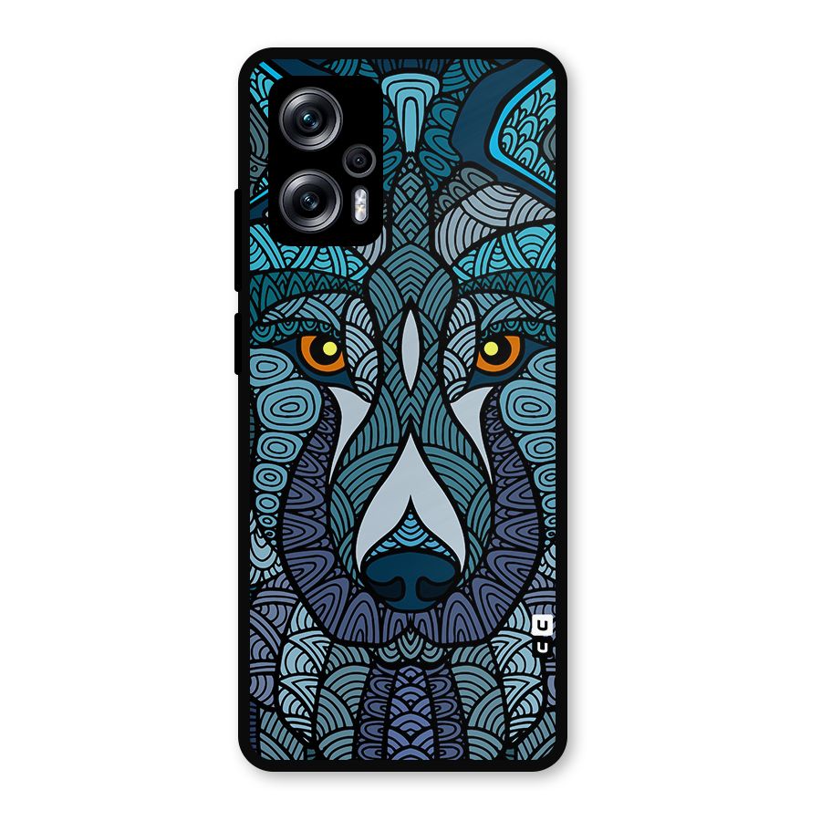 Ethnic Wolf Art Illustration Metal Back Case for Redmi K50i