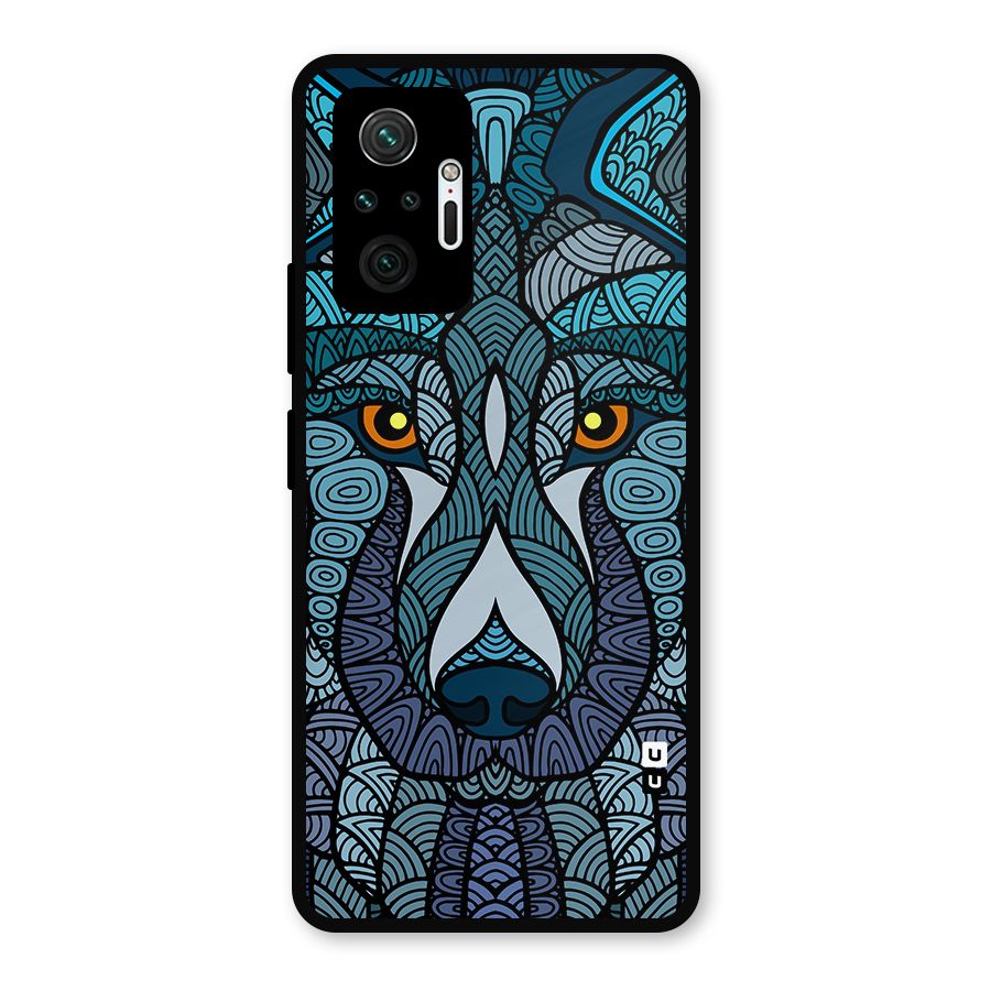 Ethnic Wolf Art Illustration Metal Back Case for Redmi Note 10 Pro