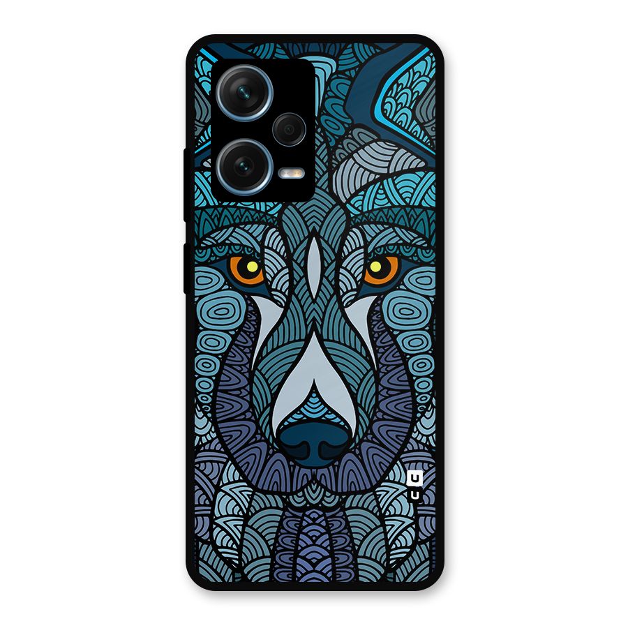 Ethnic Wolf Art Illustration Metal Back Case for Redmi Note 12 Pro Plus 5G