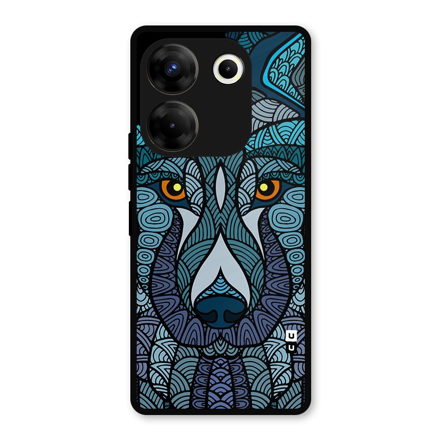 Ethnic Wolf Art Illustration Metal Back Case for Tecno Camon 20