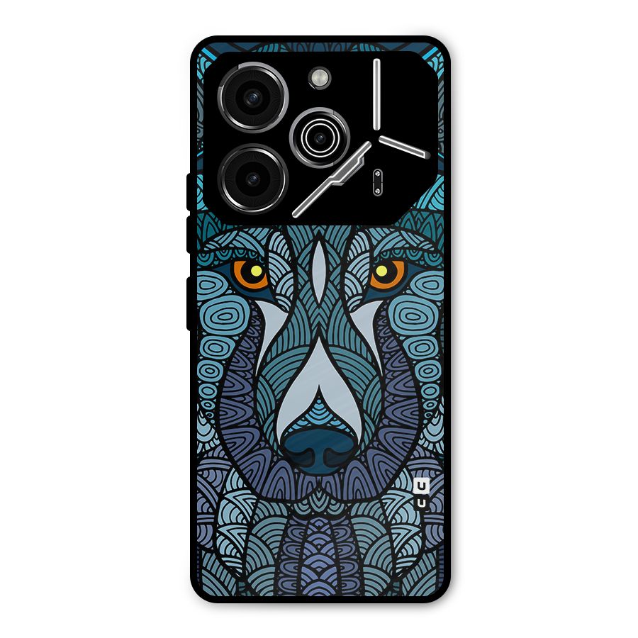 Ethnic Wolf Art Illustration Metal Back Case for Tecno Pova 6 Pro