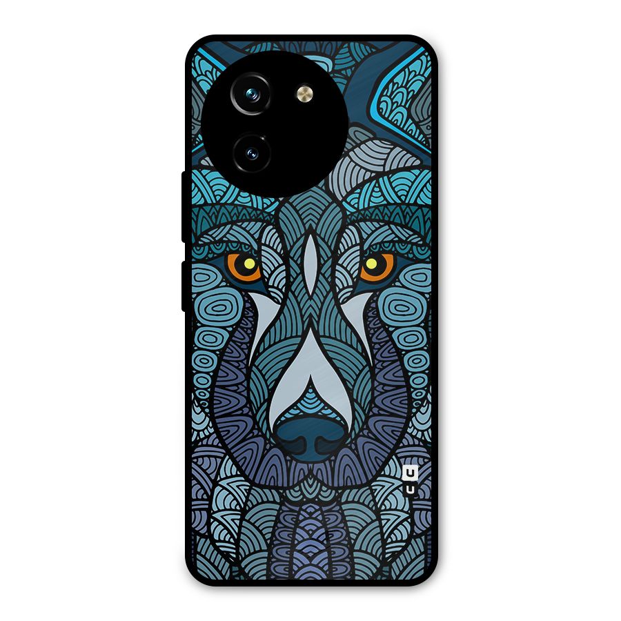 Ethnic Wolf Art Illustration Metal Back Case for Vivo T3x