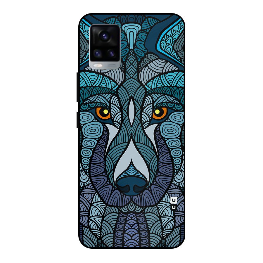 Ethnic Wolf Art Illustration Metal Back Case for Vivo V20 2021
