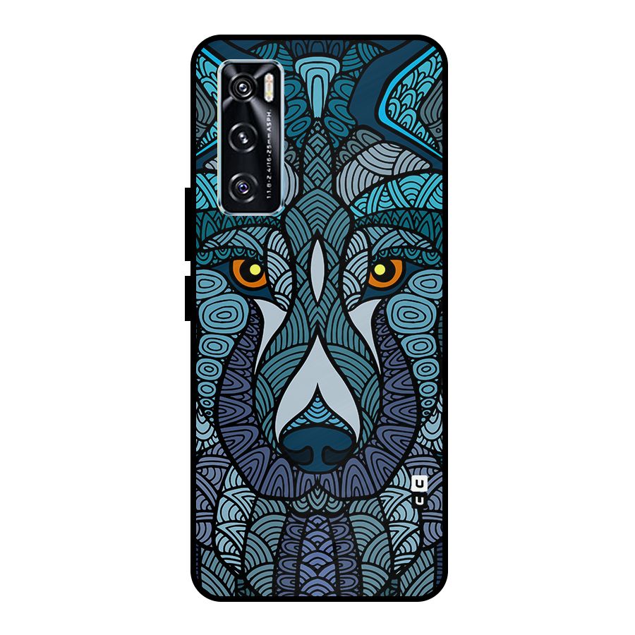 Ethnic Wolf Art Illustration Metal Back Case for Vivo V20 SE