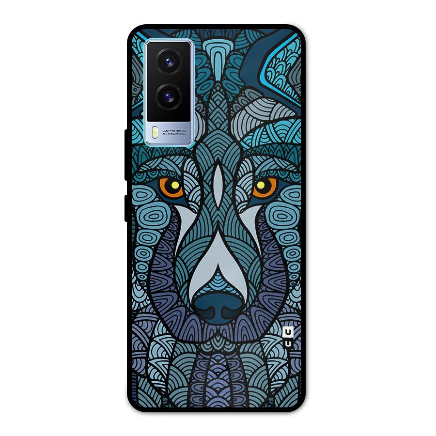 Ethnic Wolf Art Illustration Metal Back Case for Vivo V21e 5G