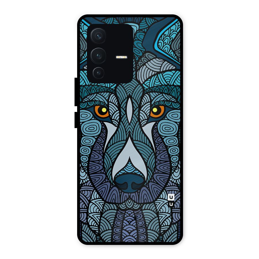 Ethnic Wolf Art Illustration Metal Back Case for Vivo V23 5G