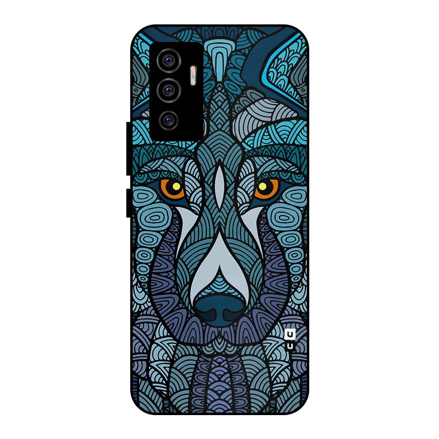 Ethnic Wolf Art Illustration Metal Back Case for Vivo V23e