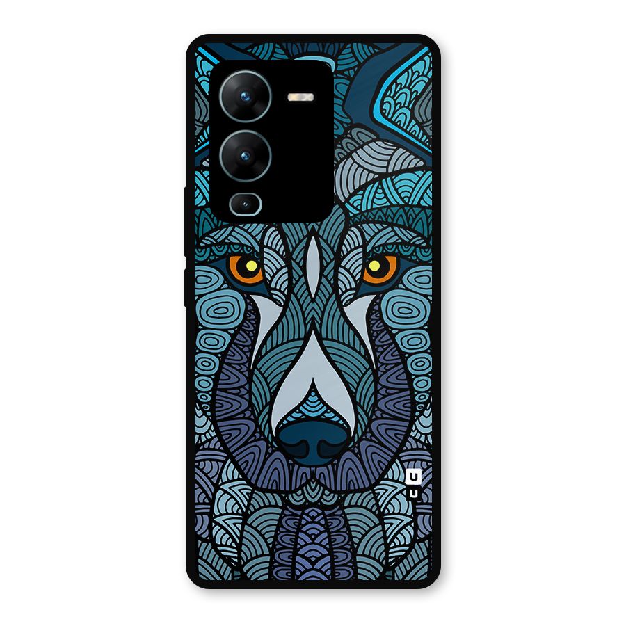 Ethnic Wolf Art Illustration Metal Back Case for Vivo V25 Pro