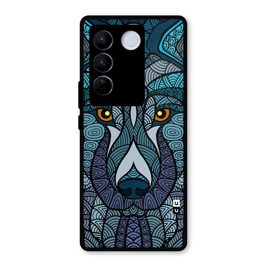 Ethnic Wolf Art Illustration Metal Back Case for Vivo V27