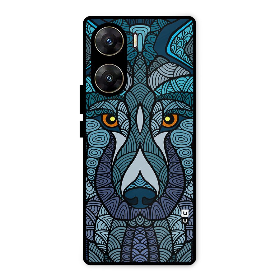 Ethnic Wolf Art Illustration Metal Back Case for Vivo V29e