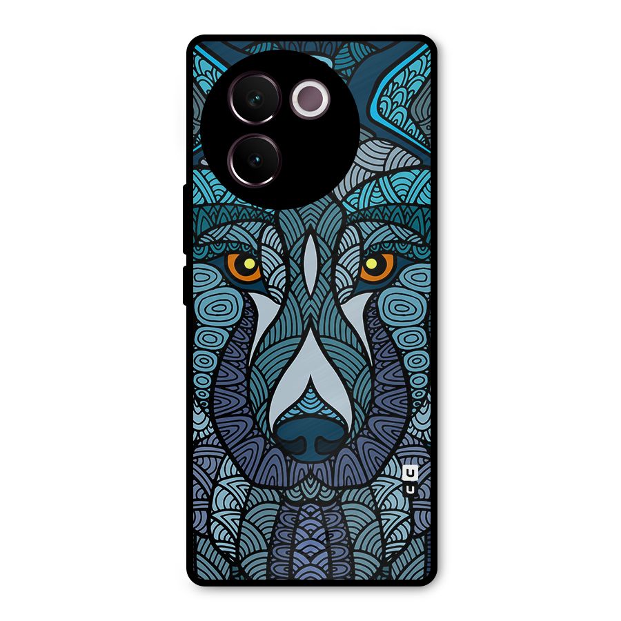 Ethnic Wolf Art Illustration Metal Back Case for Vivo V30e