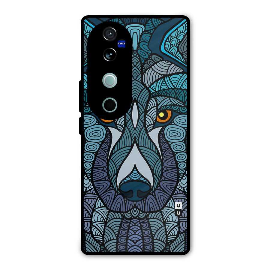 Ethnic Wolf Art Illustration Metal Back Case for Vivo V40