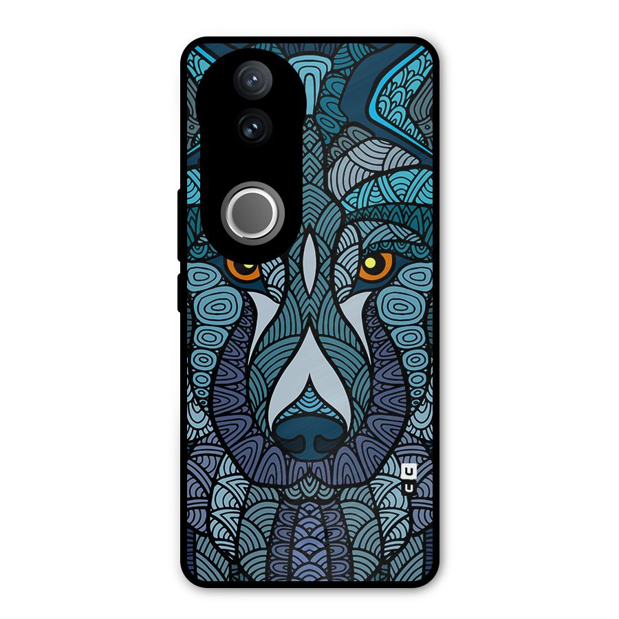 Ethnic Wolf Art Illustration Metal Back Case for Vivo V50e