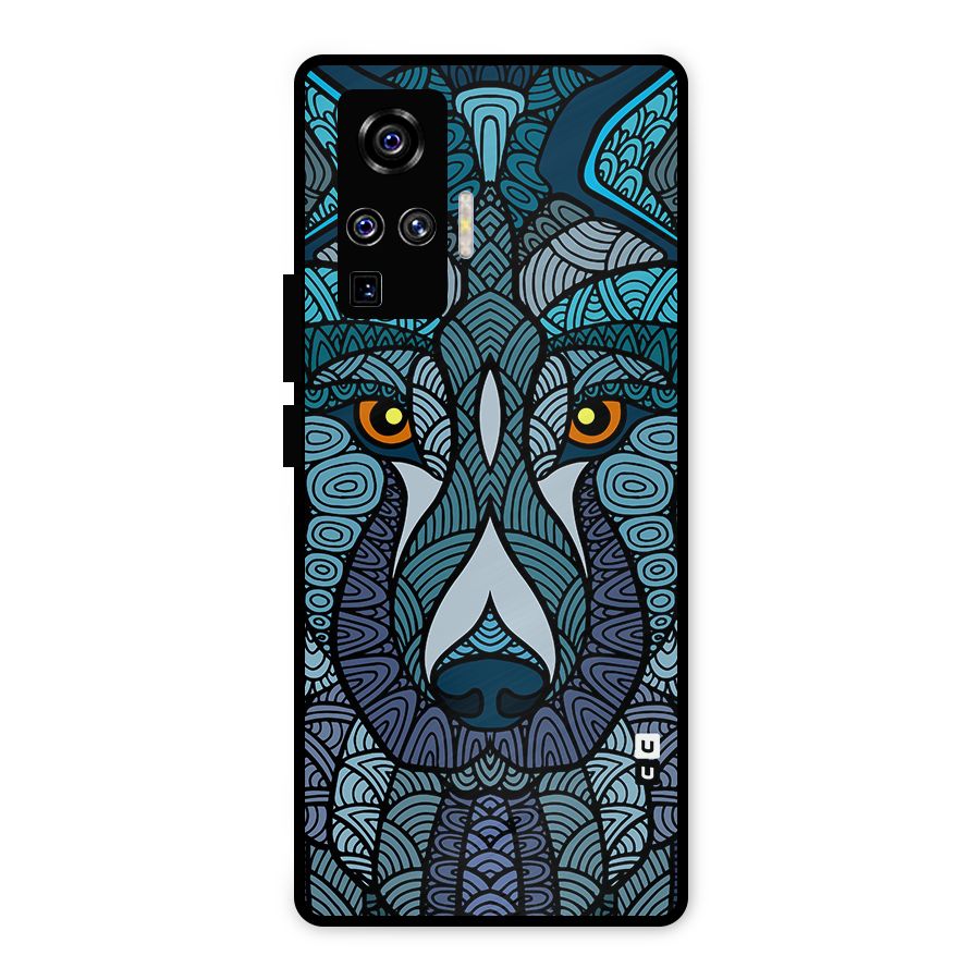 Ethnic Wolf Art Illustration Metal Back Case for Vivo X50 Pro