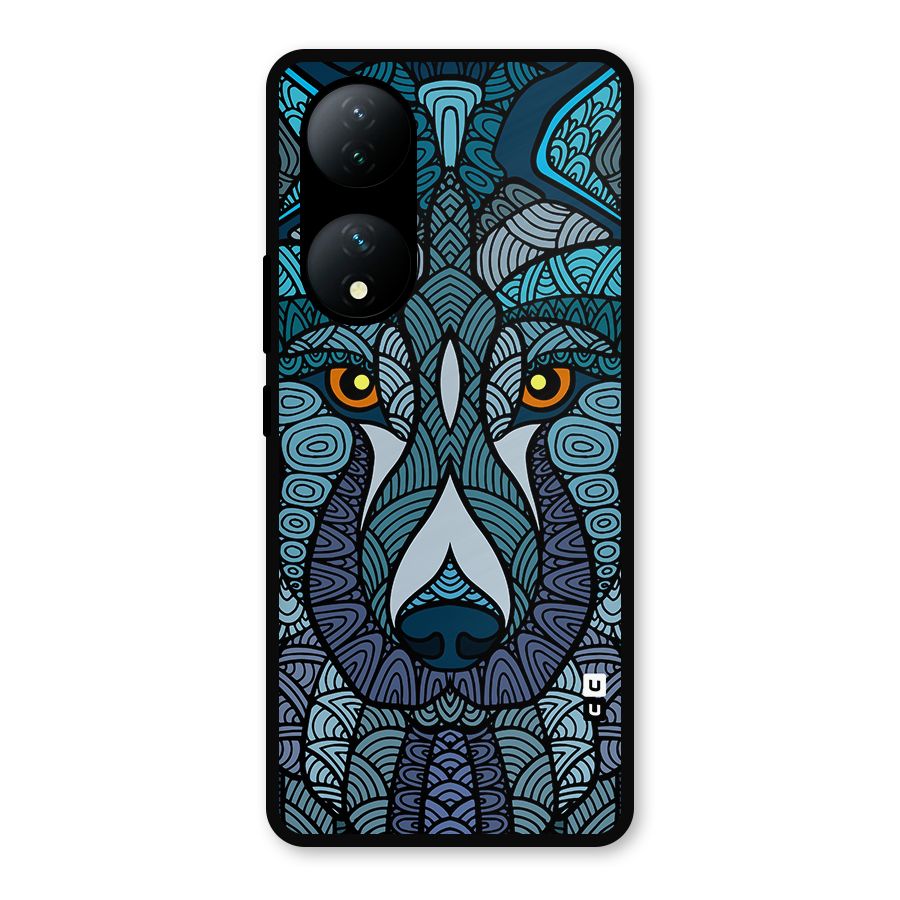 Ethnic Wolf Art Illustration Metal Back Case for Vivo Y100a