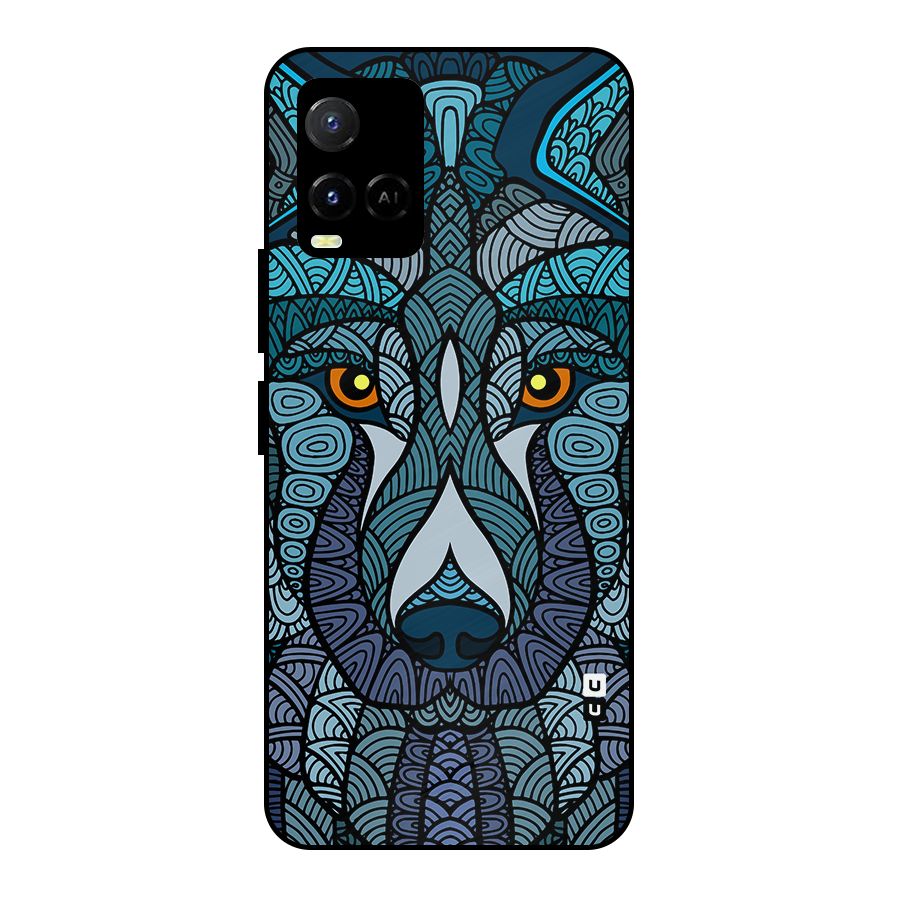 Ethnic Wolf Art Illustration Metal Back Case for Vivo Y21T