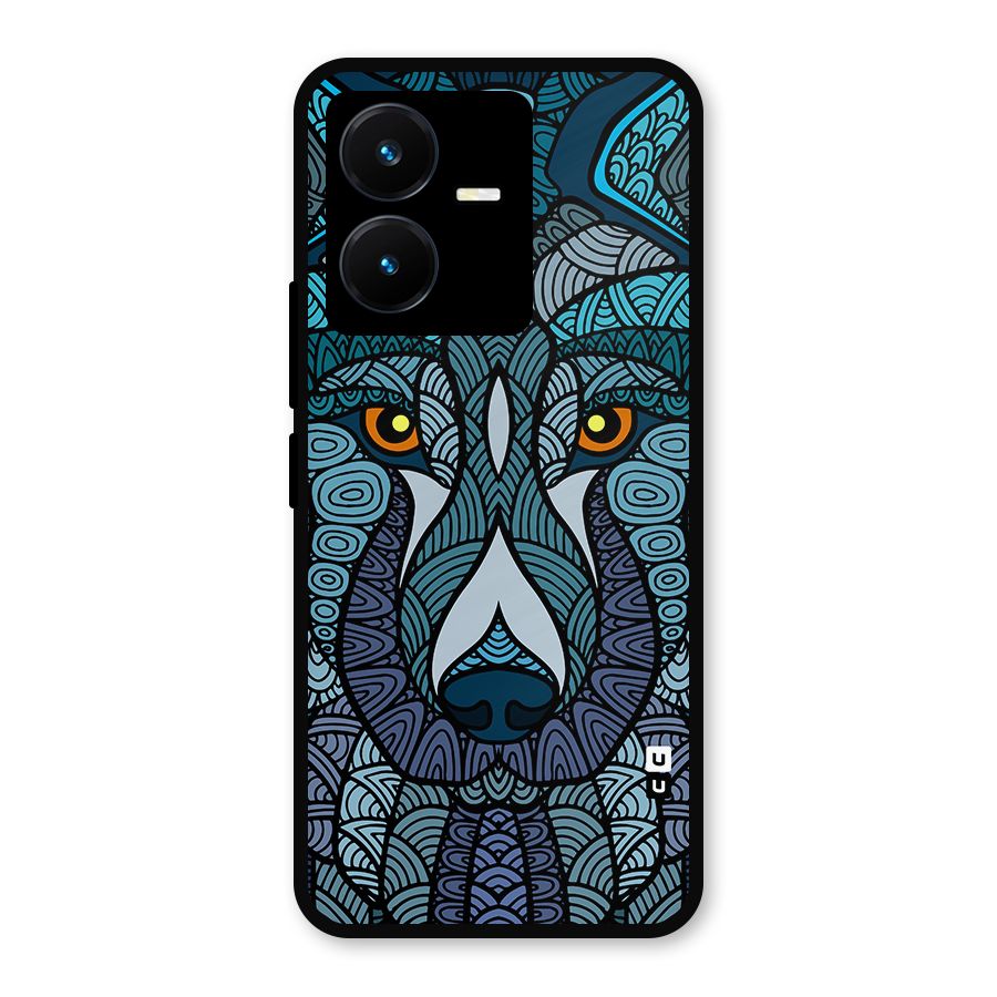 Ethnic Wolf Art Illustration Metal Back Case for Vivo Y22