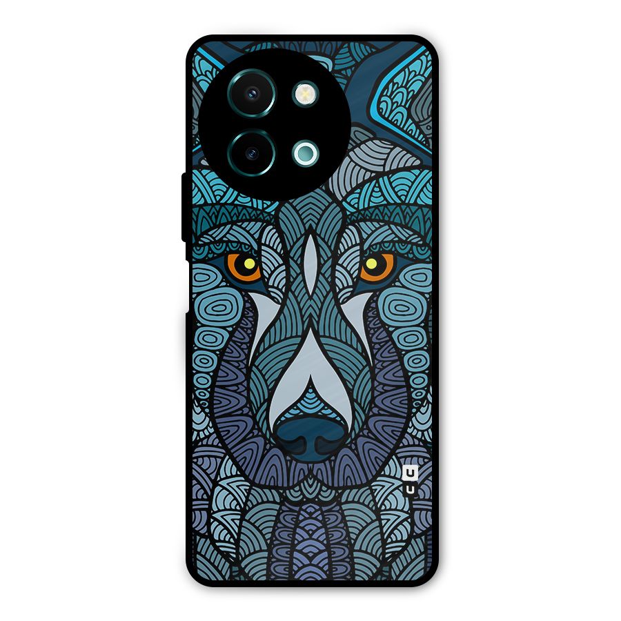 Ethnic Wolf Art Illustration Metal Back Case for Vivo Y58