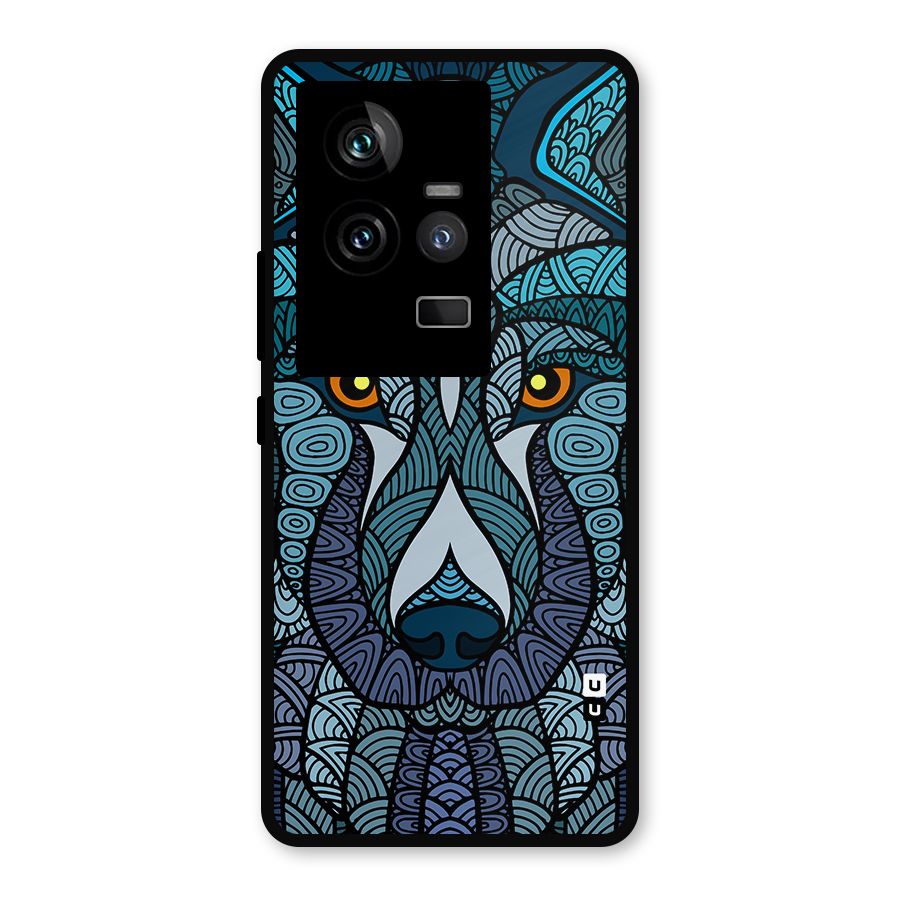 Ethnic Wolf Art Illustration Metal Back Case for iQOO 11 5G
