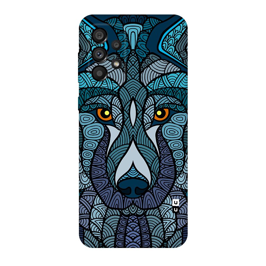 Ethnic Wolf Art Illustration Original Polycarbonate Back Case for Galaxy A73 5G